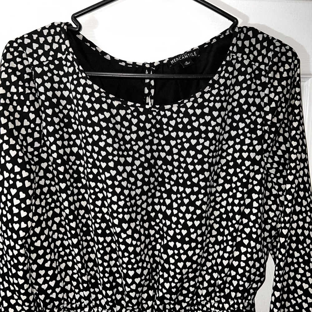J. Crew Mercantile Heart Print Tulip Hem Shift Dress Size 6 - Picture 4 of 7